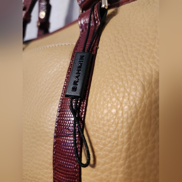 Brahmin Mini Asher Tote, LEATHER "Pimento Lady Vineyard Collection" EUC Tassels - Picture 10 of 16